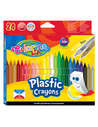 Erasable Plastic Crayons 24 colours