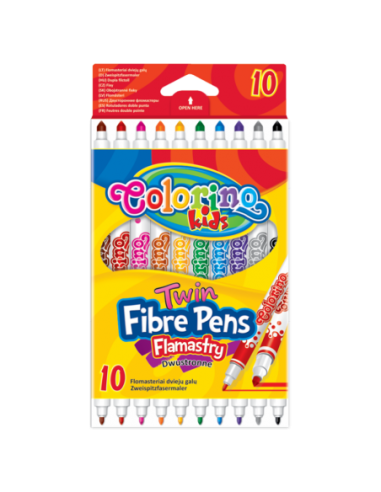 Double Tip Fibre Pens 10 colours