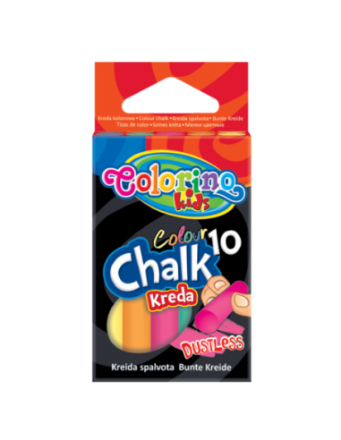 Dustless Coloured Chalk 10pcs