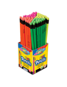 Neon pencils with eraser 72pcs