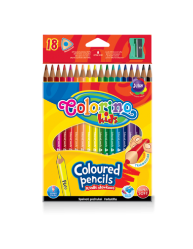 Triangular Coloured Pencils 18 colours