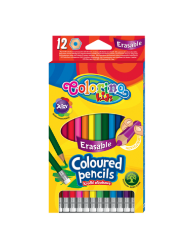 Kredki ołówkowe wymazywalne 12 kolorów